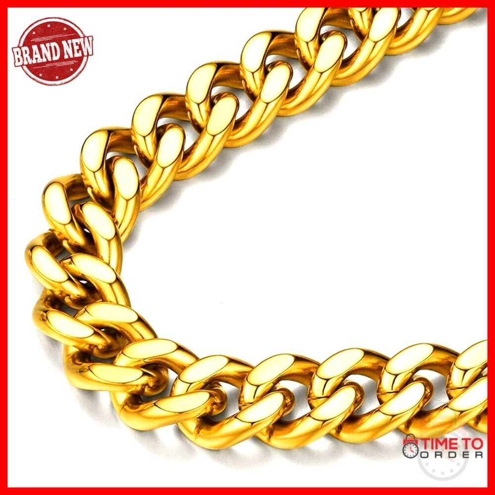 Men's Chunky Cuban Link Chain Necklace 12MM Stainless Steel 8 Lengths